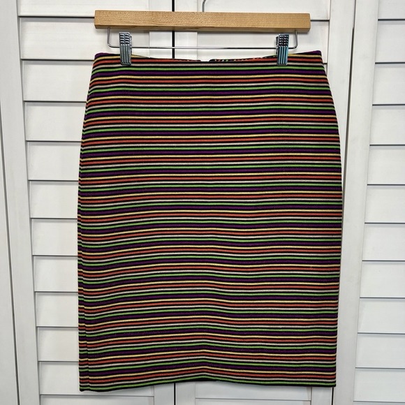 Talbots Striped Textured Multicolor Lined Pencil Skirt Women's Size 4 - Picture 1 of 8